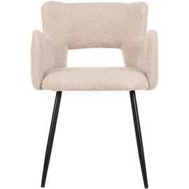 Beliani Esszimmerstuhl 2er Set Bouclé Beige/Schwarz