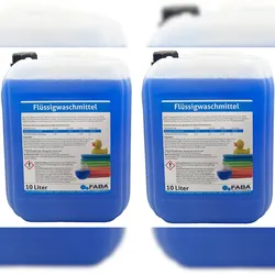 FABA Chemie Flüssigwaschmittel Konzentrat blau 2x10 Liter frisch angenehm