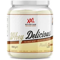 XXL Nutrition - Whey Delicious Protein Pulver - Leckerste Shake - Eiweiss Pulver, Whey Protein Isolat & Konzentrat - Hohe Qualität - 78,5% Proteingehalt - Vanille Karamell - 1000 Gramm