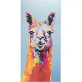 Euroart Wandbild 30 x 60 cm Coloured Llama I Metall Rot