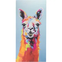 Euroart Wandbild 30 x 60 cm Coloured Llama I Metall Rot