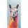 Euroart Wandbild 30 x 60 cm Coloured Llama I Metall Rot