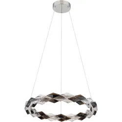 Hängelampe Esstischlampe Pendellampe Kristall Wohnzimmerlampe rauch klar H 130cm