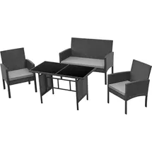 Svita BROOKLYN XL Rattan-Essgruppe schwarz