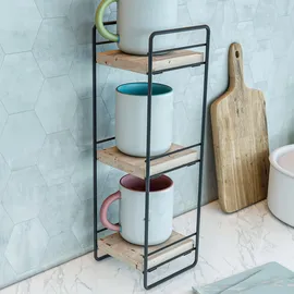 [en.casa] Pargas Küchenregal 43 x 14 x 13 cm Schwarz
