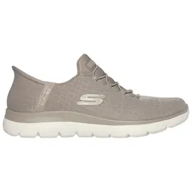 SKECHERS Summits taupe mesh/gold trim 37