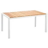 BEST Freizeitmöbel Paros Gartentisch 160 x 90 x 76 cm weiß/natur