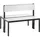 C+P Doppelseitige Sitzbank mit Rückenlehne, Basic Plus, H796xB1000xT760mm, Gestell Schwarzgrau / Dekor Weiß (8060-400)