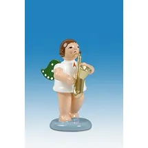 Rudolphs Schatzkiste Holzfigur Engel mit Saxophon ohne Krone Höhe 6cm NEU Holzengel Instrument Seiffen Erzgebirge Figur Dekoration Holzfiguren Weihnachten Fensterschmuck Spielzeug Deko