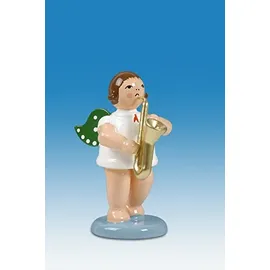 Rudolphs Schatzkiste Holzfigur Engel mit Saxophon ohne Krone Höhe 6cm NEU Holzengel Instrument Seiffen Erzgebirge Figur Dekoration Holzfiguren Weihnachten Fensterschmuck Spielzeug Deko