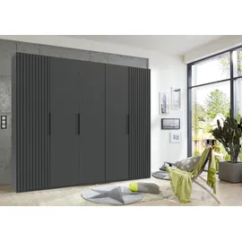 WIMEX Drehtürenschrank »Andorra by fresh to go«, Mit 3D-Leisten für Akustikpaneel-Optik schwarz