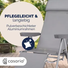 CASARIA Liegestuhl 60 x 110,5 x 118 cm grau klappbar 2 St.