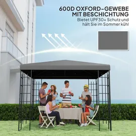 Outsunny Ersatzdach für Pavillon 3 x 3 m Wasserdicht Dunkelgrau