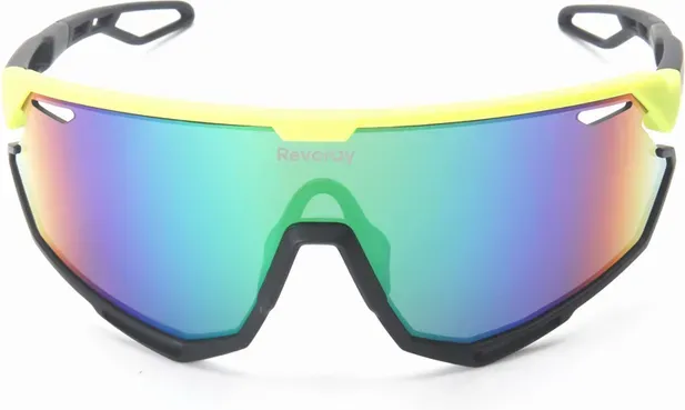 Revoray Fahrradbrille — Hochauflösende Stoßfeste PC-Monoglaslinse, Ultraleichter TR90-Rahmen, UV400-Schutz, Aerodynamisches Design, Professionelle Sport-Sonnenbrille fürs Radfahren, X3-green