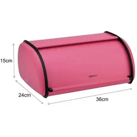 KING HOFF Kinghoff Brotkasten, Pink, Metall, 24x15x36 cm, Küchenzubehör, Brotkästen & -Körbe