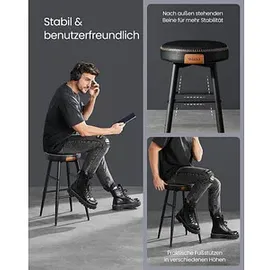 VASAGLE Barhocker LBC080B01 schwarz Kunstleder, 2 St.