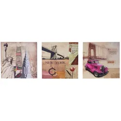Leinwandbild H376, Wandbild Keilrahmenbild Kunstdruck, 3-teilig 150x50cm ~ New York