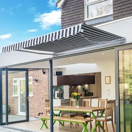 Outsunny Gelenkarmmarkise 350 x 250 cm grau