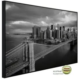 Papermoon Infrarotheizung Brooklyn Bridge schwarz / weiß, sehr angenehme Strahlungswärme bunt