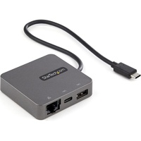 Startech StarTech.com USB C Multiport Adapter mit HDMI und VGA - Mac / Windows / Chrome / Android - USB-C & A Ports - Mobiler USB-C 2 Hub, Silber, Schwarz