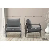 CLP Lounger Manea dunkelgrau/Stoff