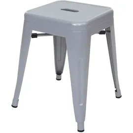Mendler Hocker HWC-A73 Metall grau 2er Set