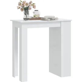 vidaXL Bartisch mit Regal Hochglanz-Weiß 102x50x103,5 cm