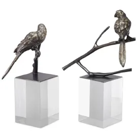 Casa Padrino Luxus Deko Objekte 2er Set Bronzefarben - Büro Deko - Schreibtisch Deko - Wohnzimmer Deko - Luxus Kollektion