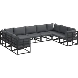 vidaXL Garten-Lounge-Set 9-tlg. schwarz