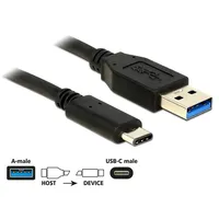 DeLock USB 3.1 Kabel 1m A zu C SuperSpeed Gen2 St./St. schwarz