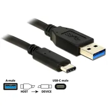DeLock USB 3.1 Kabel 1m A zu C SuperSpeed Gen2 St./St. schwarz