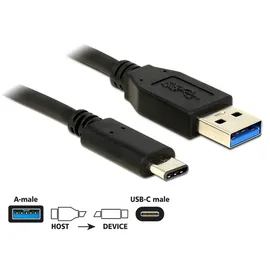 DeLock USB 3.1 Kabel 1m A zu C SuperSpeed Gen2 St./St. schwarz