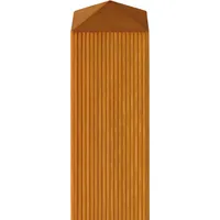 BM Massivholz Zaunpfosten vierkant Lärche geölt / kesselduckimprägniert, Kopf vierseitig angedacht-lärche geölt-120 cm-90 x 90 mm