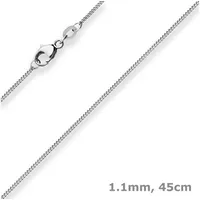 Schmuck Krone Goldkette 1,1mm Panzerkette aus 750 Weißgold 45cm, Gold 750 silberfarben