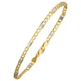 Jobo Steg-Panzerarmband bicolor 333 Gelbgold 19 cm