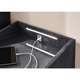 ed exciting design Mid.you Nachtschrank mit USB-Anschluss und LED-Beleuchtung - 47 x 61 x 46 cm Schlafzimmer, Nachttische
