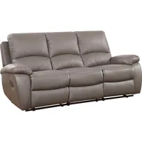 Atlantic Home Collection 3-Sitzer »Lion«, mit Relaxfunktion und Federkern, mit Lederbezug grau