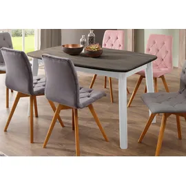 Home Affaire Esstisch HOME AFFAIRE "Palermo", weiß, B:140cm H:76cm T:90cm, Tische, Esstisch, mit Auszugfunktion, aus Massivholz, FSC zertifiziert