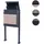 Mendler Paketkasten mit Standfuß HWC-K41, Paketbox Paketstation Standbriefkasten, Metall ~ verzinkt anthrazit-Holzoptik