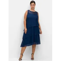 sheego Etuikleid Cocktailkleid Blau 56