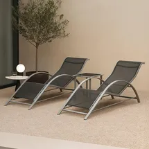 [en.casa] Binetto Set 3-tlg. Grau/Schwarz