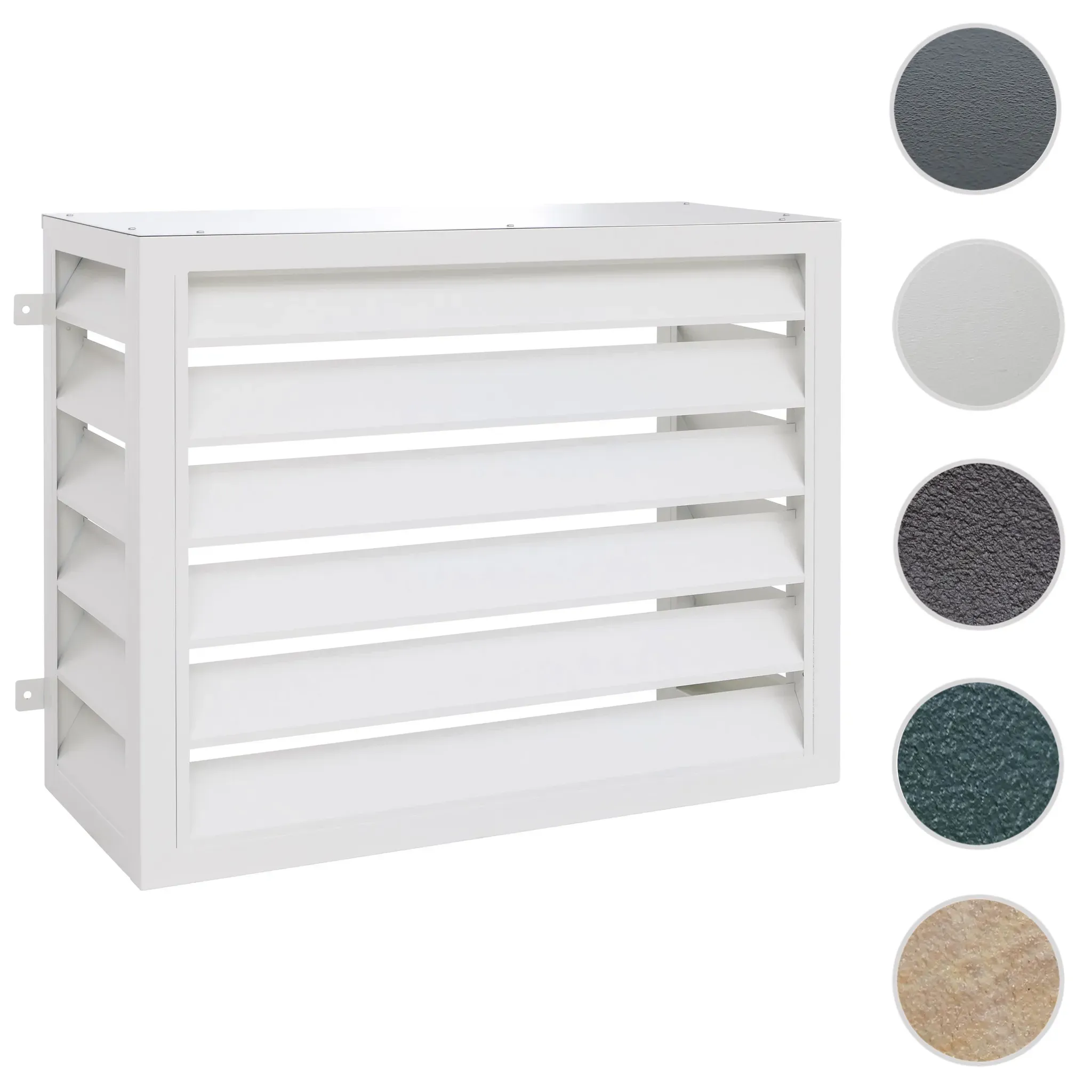 Verkleidung für Klimaanlage/Wärmetauscher HWC-O43, Abdeckung Schutzgitter, Metall 73x97x38cm ~ grau-weiß