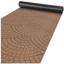 ANRO Teppich Läufer Küchenläufer Küchenteppich Läufer Flur Teppich Velours rutschfest waschbar für Flur, Schlafzimmer, Wohnzimmer, Küche Davis Braun 100 x 160cm