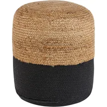 Beliani Pouf DALAMA Jute Schwarz 46 cm Wohnzimmer, Hocker, Poufs