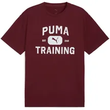 Puma M Graphics Train Logo Relaxed Tee ruby shimmer S