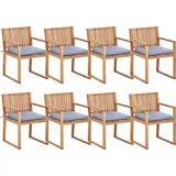 Beliani Sassari II Gartenstuhl 8er Set 0 x 0 x 0 cm hellbraun/blau