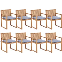 Beliani Sassari II Gartenstuhl 8er Set 0 x 0 x 0 cm hellbraun/blau