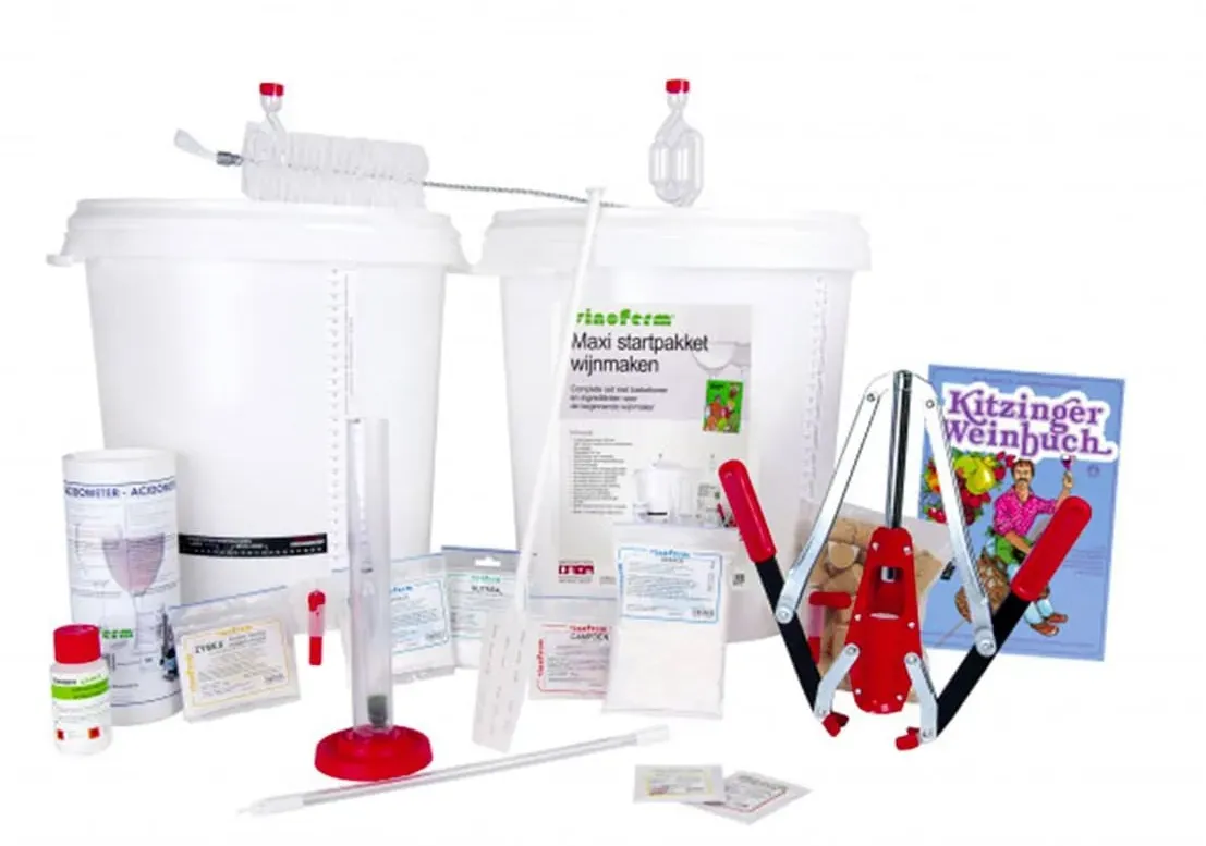 Wein selber machen, Wein selber machen Set - Startpaket MAXI mit Anleitung, Instruction language:Englisch