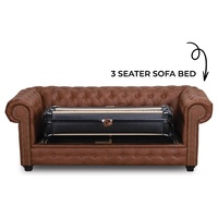JVmoebel Sofa Chesterfield Sofa mit Bettfunktion Couch Polster Möbel Schlafsofa, Made in Europe braun