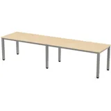 Rocada Mehrfacharbeitstisch Executive BxTxH 320x80x73cm Gestell grau Platte Melamin buche.